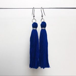 Blue tassel earrings